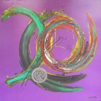 Peinture intitulée "la roue tourne" par Martinez, Œuvre d'art originale, Acrylique