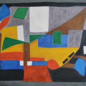 Painting titled "105 - COMPOSITION" by Yolene, Original Artwork, Acrylic