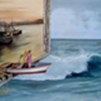 Painting titled "" Naufragando en el…" by Yoselín Echevarría, Original Artwork, Oil