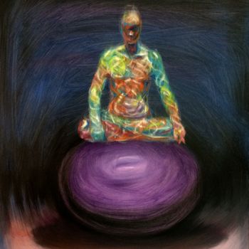 Painting titled "Non-meditation" by Youcai Hong, Original Artwork, Oil