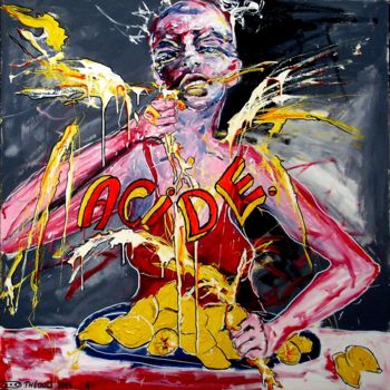 Malerei mit dem Titel "ACIDE" von Théoule, Original-Kunstwerk, Acryl