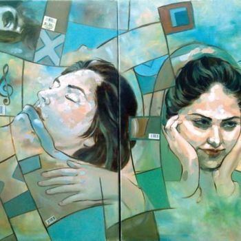 Painting titled "Broken mirrors" by Yousef Abdinejad, Original Artwork
