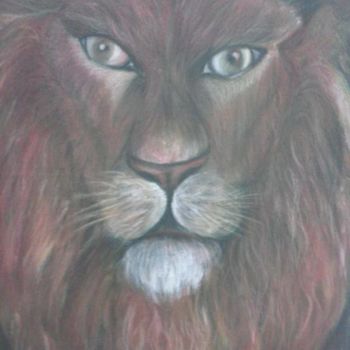 Painting titled "lion" by Youssef Slil, Original Artwork