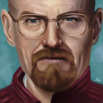 Digitale Kunst mit dem Titel "Walter White" von Youssef Aly, Original-Kunstwerk, Digitale Malerei