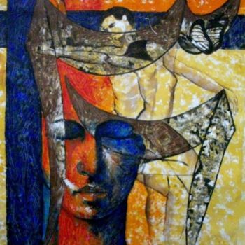 Pintura intitulada "awaguon 5 series  b…" por Yousuf Sheikh, Obras de arte originais