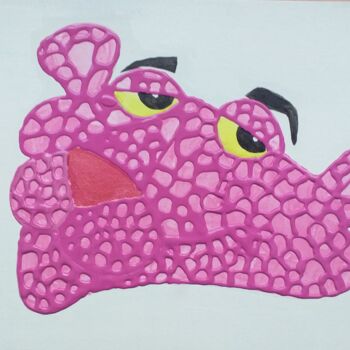 Painting titled "Pink panther net" by Yrian Joy, Original Artwork, Acrylic