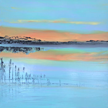 Peinture intitulée "Le lac de Sanguinet" par Ysabel Laffitte, Œuvre d'art originale, Acrylique