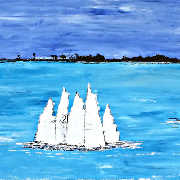 Painting titled "Les îles" by Ysabel Laffitte, Original Artwork, Acrylic