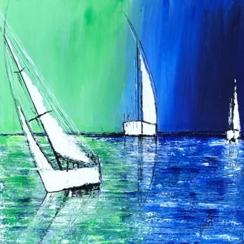 Картина под названием ""Démarcation océani…" - Ysabel Laffitte, Подлинное произведение искусства, Акрил Установлен на Деревя…