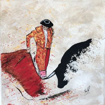 Peinture intitulée "Taureaumachie" par Ysabel Laffitte, Œuvre d'art originale, Acrylique Monté sur Châssis en bois