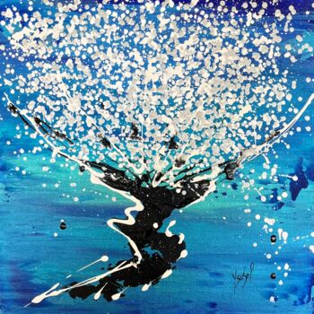 Картина под названием "PERLES DE COTON" - Ysabel Laffitte, Подлинное произведение искусства, Акрил Установлен на Деревянная…