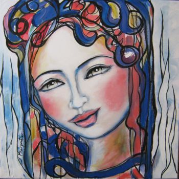 Painting titled "un ange" by Isabelle Charpentier, Original Artwork