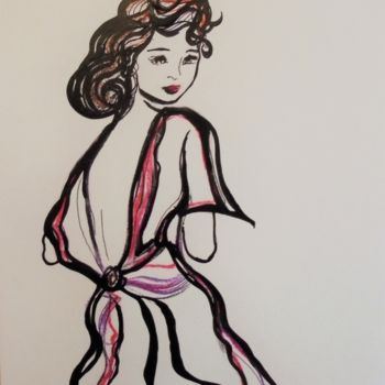 Pintura titulada "femme au dos nu" por Isabelle Charpentier, Obra de arte original