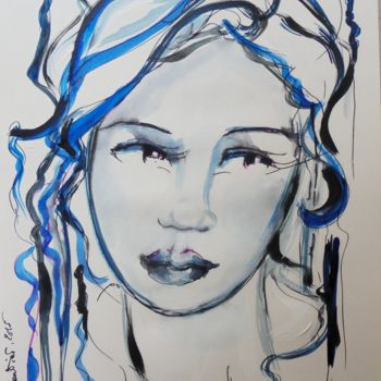 Painting titled "Blues Day" by Isabelle Charpentier, Original Artwork