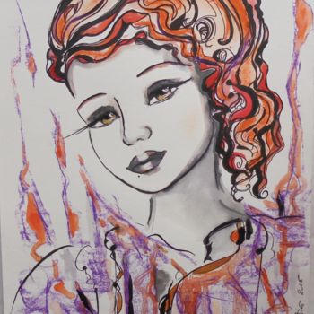 Drawing titled "Eclats d'âme" by Isabelle Charpentier, Original Artwork