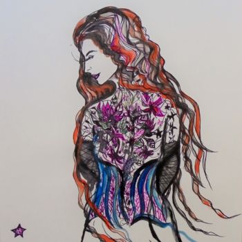 Картина под названием "Le tatouage" - Isabelle Charpentier, Подлинное произведение искусства