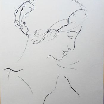Desenho intitulada "Serena" por Isabelle Charpentier, Obras de arte originais