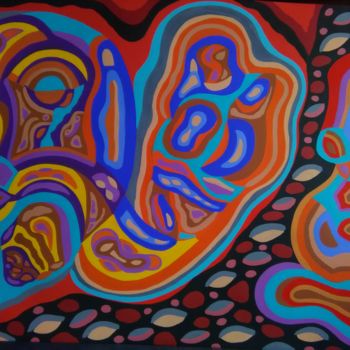 Pintura intitulada "Gravidez simbólica…" por Ysland, Obras de arte originais, Guache