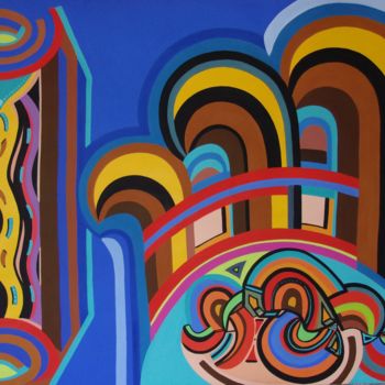 Painting titled "Arquitectura oníric…" by Ysland, Original Artwork, Gouache