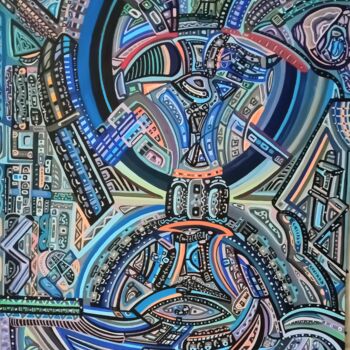 Картина под названием "Blue Angel 2" - Ysland, Подлинное произведение искусства, Гуашь