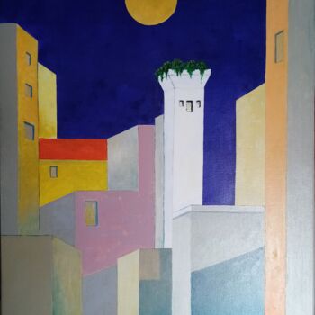 Painting titled "Le minaret fleuri" by Ytab Peintures, Original Artwork, Acrylic