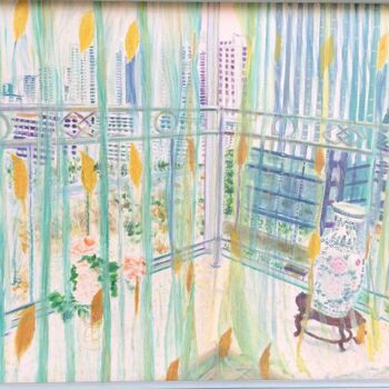"午后的窗" başlıklı Tablo 裕平 陈 tarafından, Orijinal sanat, Petrol Ahşap Sedye çerçevesi üzerine monte edilmiş