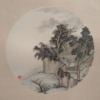 Zeichnungen mit dem Titel "Bamboo House" von Yuan Li, Original-Kunstwerk