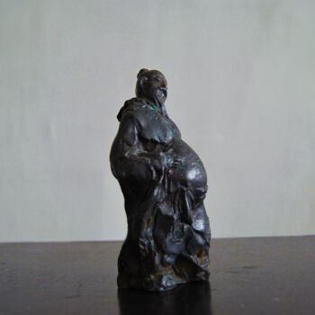 Sculpture titled "Listen" by Ming Yuan, Original Artwork, Metals