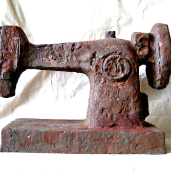 Sculpture titled "Daily series-Sewing…" by Ming Yuan, Original Artwork, Metals