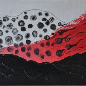 Malarstwo zatytułowany „White, red, black-4…” autorstwa Anna Yunko, Oryginalna praca, Akryl