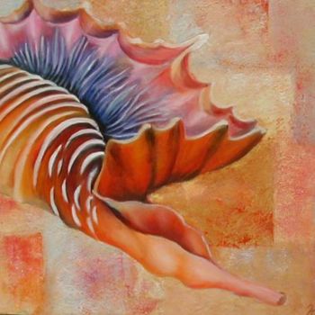 Painting titled "Fragments. Shell." by Netta Yudkevich, Original Artwork, Oil