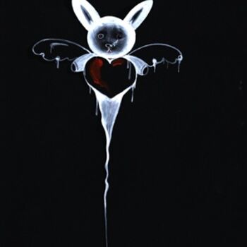 绘画 标题为“脸受伤的兔子” 由只剩下自己, 原创艺术品