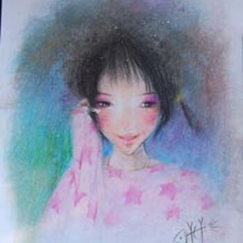 Painting titled "可爱" by Zhi Sheng Xia Zi Ji, Original Artwork