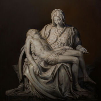 绘画 标题为“Pietà” 由Yuehua He, 原创艺术品, 油