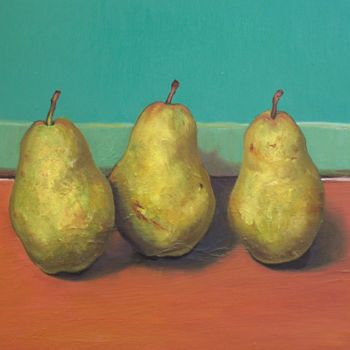Картина под названием "Three Yellow Pears…" - Yuki Komura, Подлинное произведение искусства, Масло