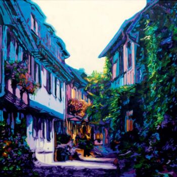 Painting titled "Beautiful street" by Yuksel Hancioglu, Original Artwork, Acrylic