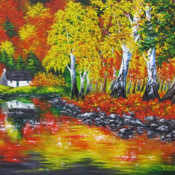 Painting titled "Autumn in Aviemore" by Yulia Allan, Original Artwork, Oil