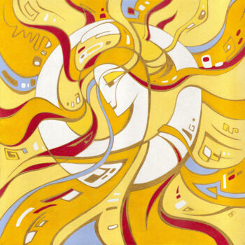 Ζωγραφική με τίτλο "Awakening of a New…" από Yulia Belasla, Αυθεντικά έργα τέχνης, Ακρυλικό Τοποθετήθηκε στο Ξύλινο φορείο σ…