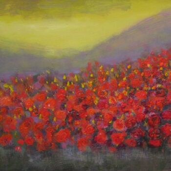 Painting titled "The aroma of poppy…" by Yulia Bors, Original Artwork, Acrylic