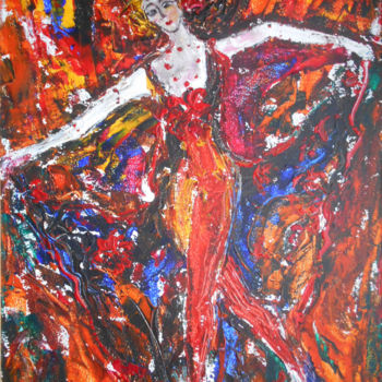 Картина под названием "Dance of fire" - Yulia Dolgorukova, Подлинное произведение искусства, Масло