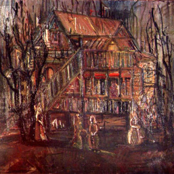 Pintura intitulada "Evening on Nikolina…" por Yulia Dolgorukova, Obras de arte originais, Óleo