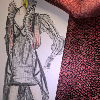 Drawing titled "Sketch of the autho…" by Yulia Frank, Original Artwork, Clothing