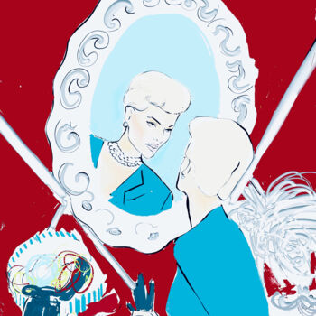 Arts numériques intitulée "Lady in blue" par Yulia Gvozdkova, Œuvre d'art originale, Travail numérique 2D