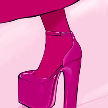 Цифровое искусство под названием "pink shoe" - Yulia Gvozdkova, Подлинное произведение искусства, 2D Цифровая Работа