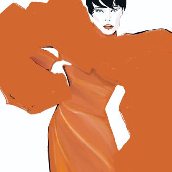 Digitale Kunst getiteld "Orange" door Yulia Gvozdkova, Origineel Kunstwerk, 2D Digital Work