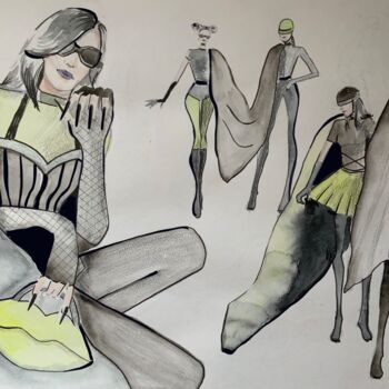 Digital Arts titled "Fashion collection 1" by Yulia Gvozdkova, Original Artwork, 2D Digital Work