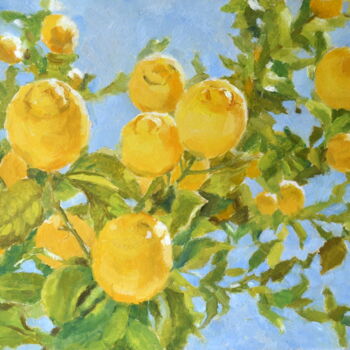 Malerei mit dem Titel "Lemon tree" von Yulia Ivanova, Original-Kunstwerk, Öl