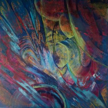 Ζωγραφική με τίτλο "Waves of the eterna…" από Yulia Larionova, Αυθεντικά έργα τέχνης, Ακρυλικό