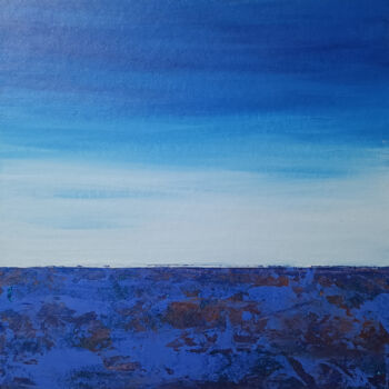 Pittura intitolato "Blue Serenity:The P…" da Yulia Larionova, Opera d'arte originale, Acrilico