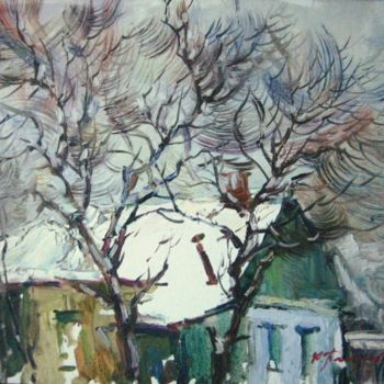 Painting titled "Зимой" by Yulia Pastuhova, Original Artwork, Oil